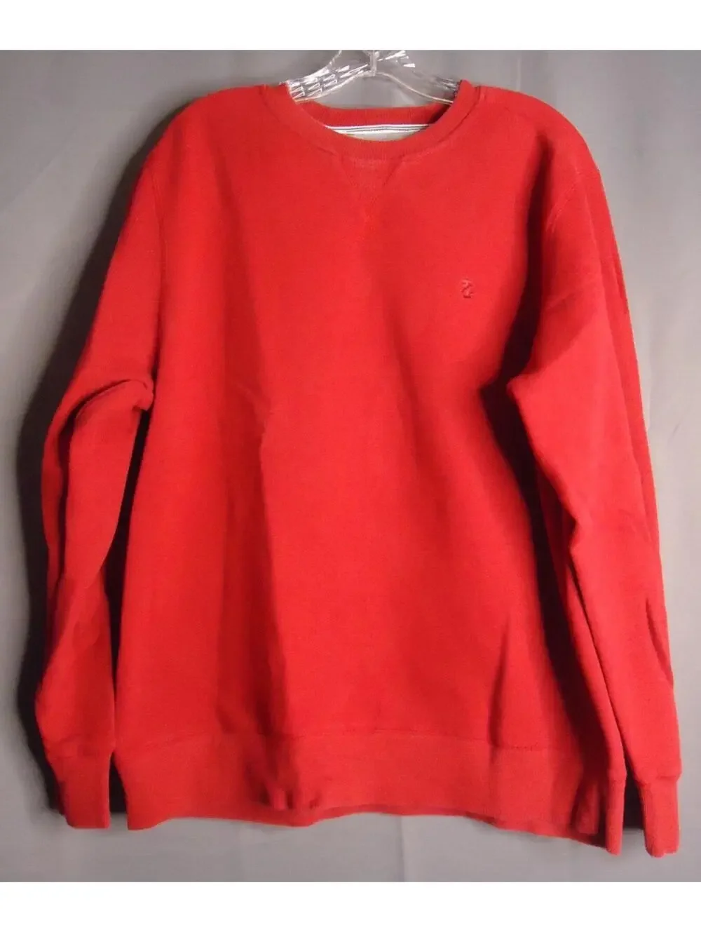 IZOD Red Sweater Long Sleeve Crew Neck Pullover Cotton Blend Mens Size Medium